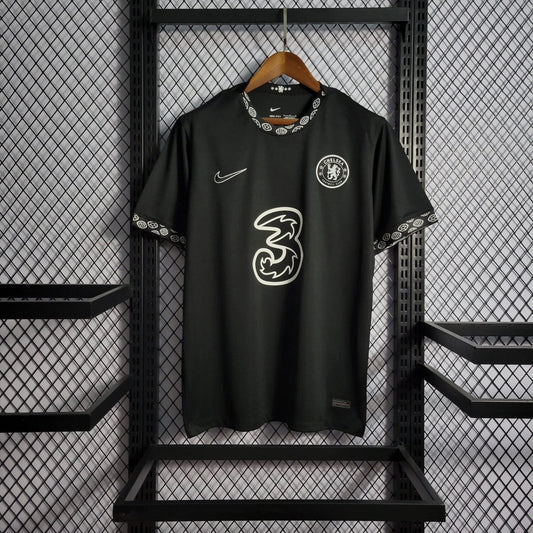 Chelsea All Black White Strips Special Edition Kit 22 23