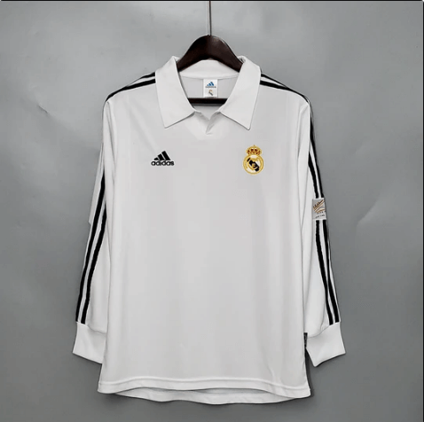 Real Madrid 01/02 Long Sleeves Home jersey – Champion Gearz Real Madrid 01/02 Long Sleeves Home jersey – Champion Gearz
