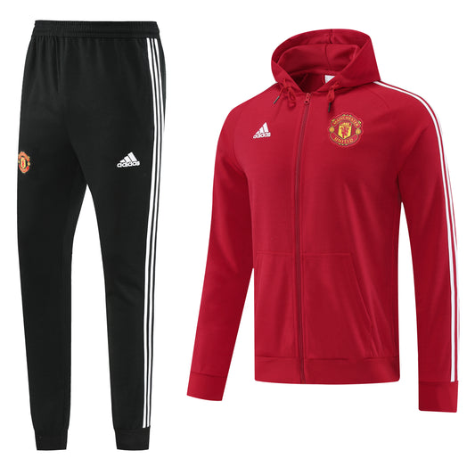 Manchester United 22/23 Hooded Full-Zip TrackSuit - Red