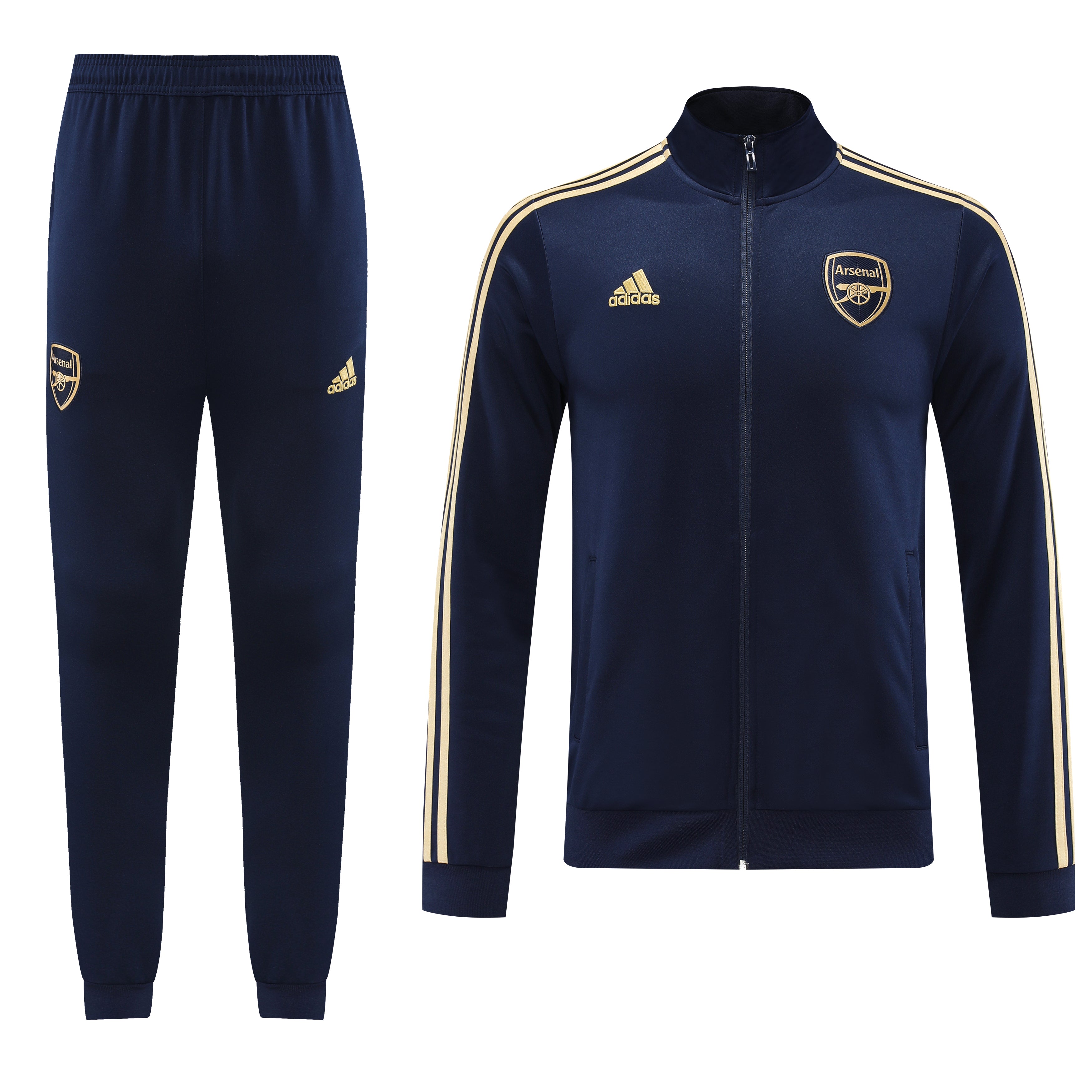 Arsenal 23 24 Full Zip TrackSuit Black with Gold