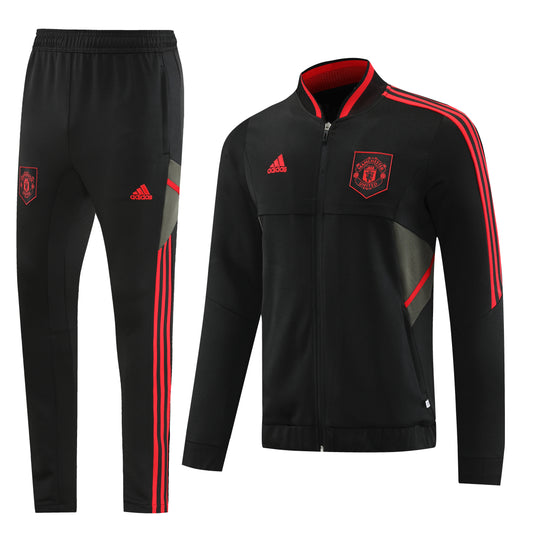 Manchester United 22/23 Full-Zip TrackSuit - Black and Red
