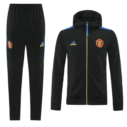 Manchester United 21/22 Full-Zip TrackSuit - Black