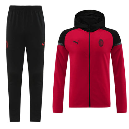 AC Milan 24/25 Full-Zip TrackSuit - Red and Black