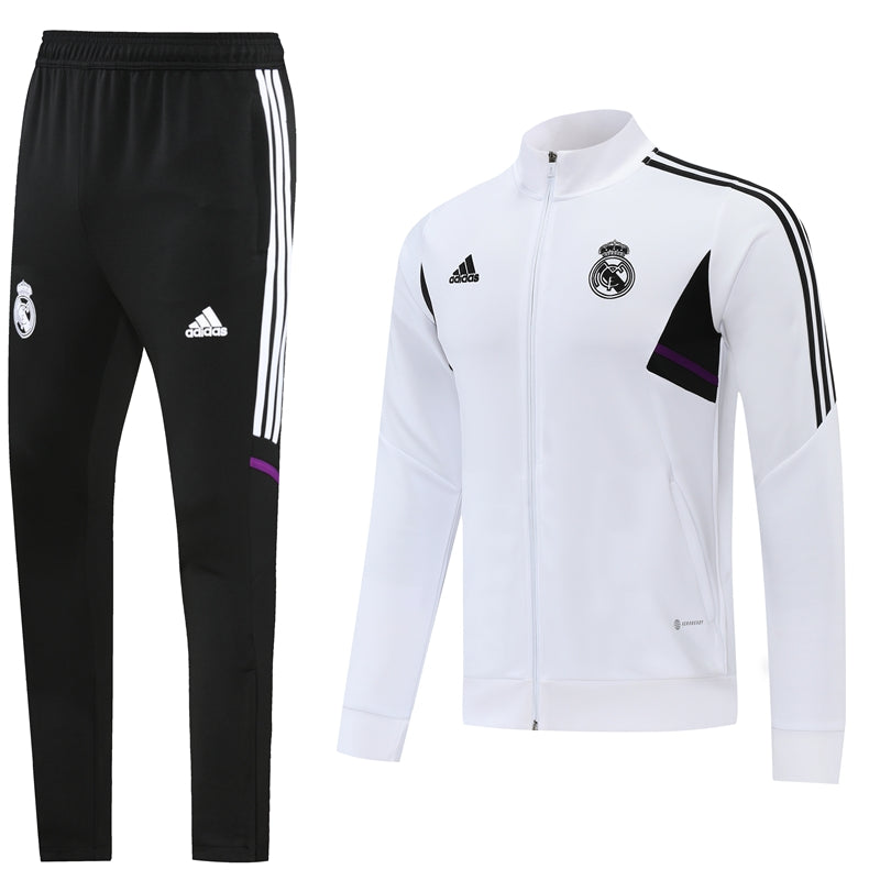 Real Madrid 22/23 Full-Zip TrackSuit - White