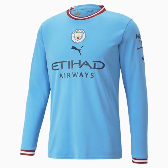 Manchester City 22/23 Long Sleeves Home Jersey