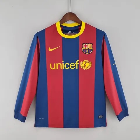 Barcelona 10/11 Long Sleeves Home Jersey