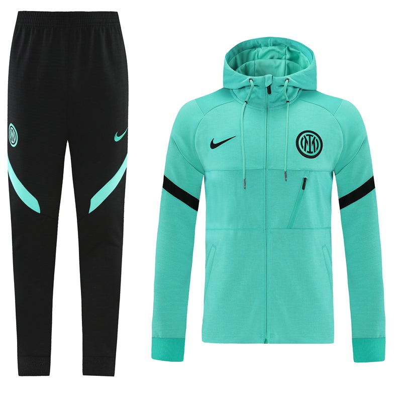 Inter Milan 21/22 Full-Zip Hooded Tracksuit - Blue