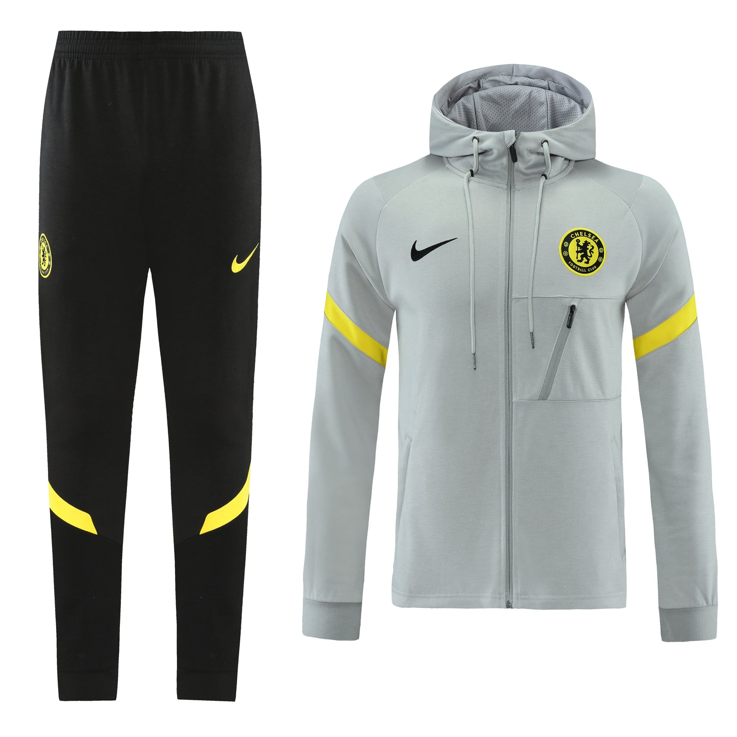 Chelsea 21/22 Full-Zip Hooded Tracksuit - Grey