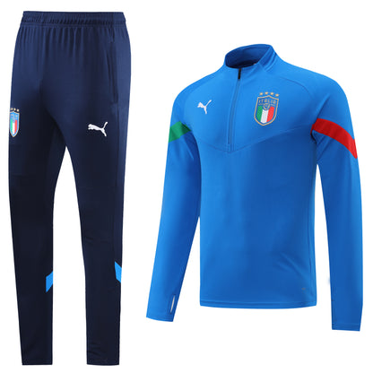 Italy 22/23 Half-Zip Tracksuit -  Blue