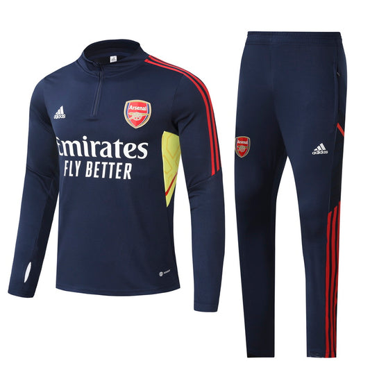 Arsenal 22/23 Half-Zip Youth TrackSuit - Navy Blue