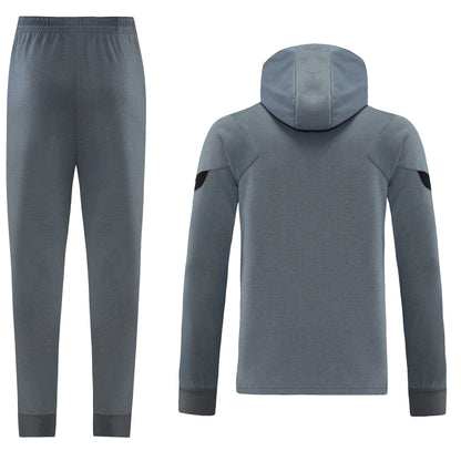 Paris Saint German 21/22 Full-Zip Hooded Tracksuit - Grey