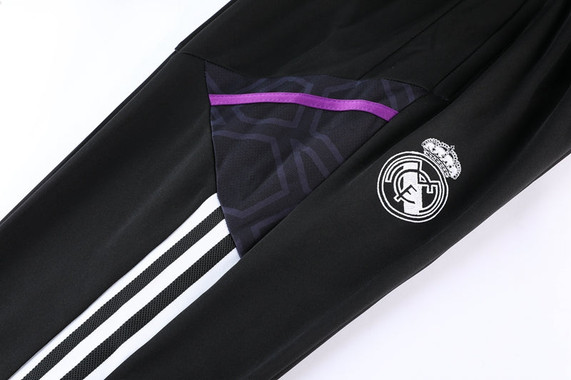 Real Madrid 22/23 Half-Zip Tracksuit - Black / White