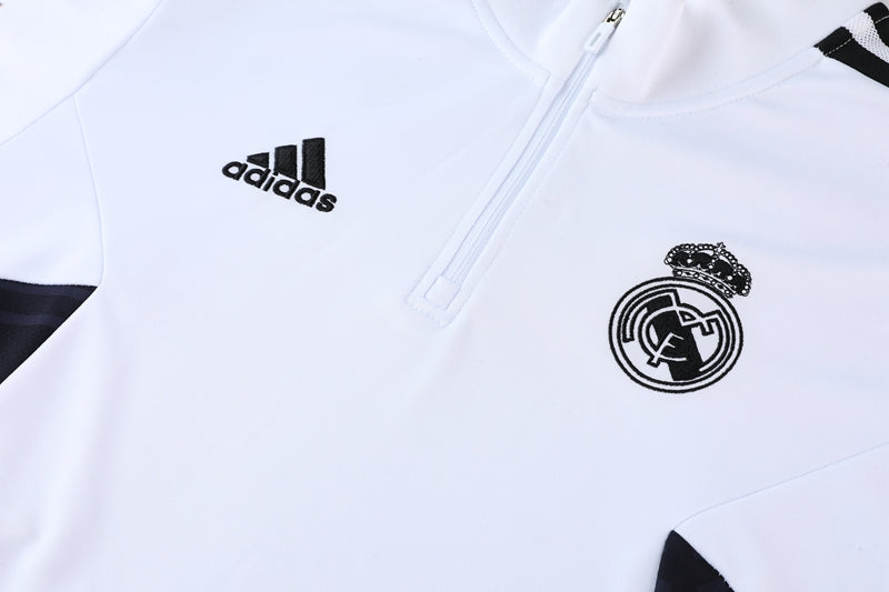 Real Madrid 22/23 Half-Zip Tracksuit - Black / White