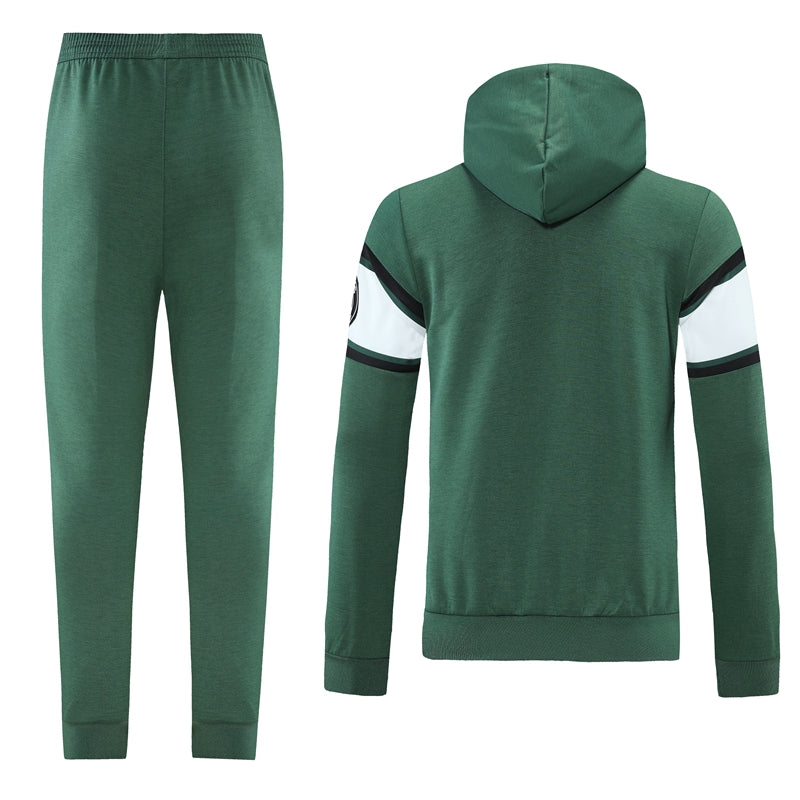 Paris Saint German 21/22 Full-Zip Hooded Tracksuit - Green / White