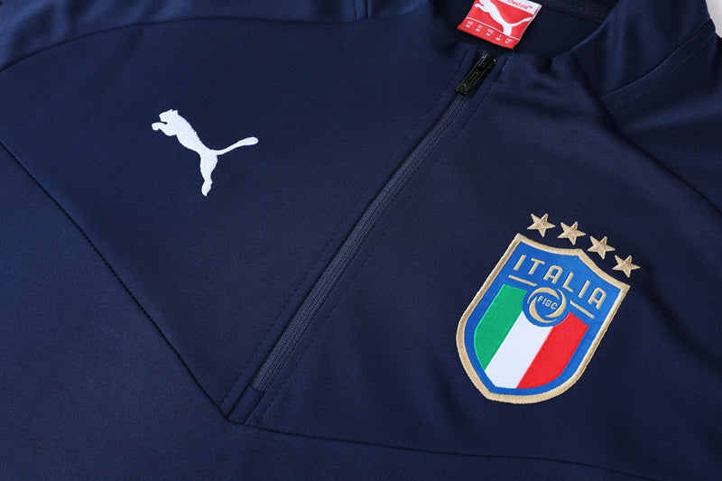 Italy 21/22 Half-Zip Youth TrackSuit - Blue