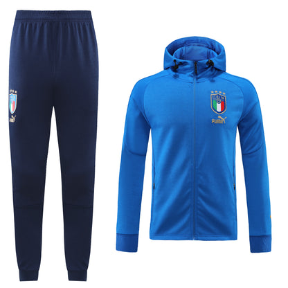 Italy 22/23 Full-Zip Hooded Tracksuit - Blue