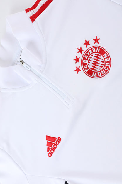 Bayern Munich 22/23 Full-Zip Tracksuit - White / Red Stripes