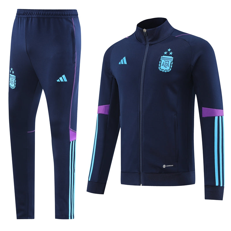 Spain 22/23 Full-Zip TrackSuit - Navy Blue / Blue Stripes