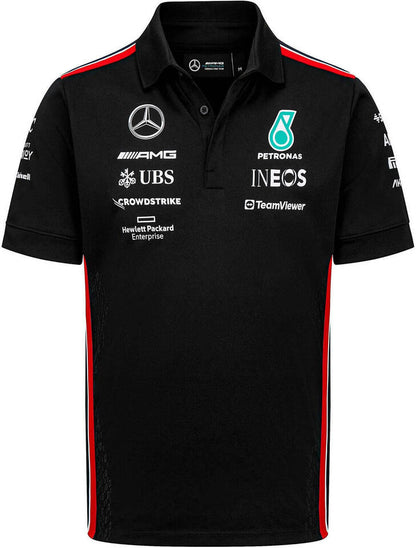 Mercedes AMG F1 2023 Men's Team Polo Shirt - Black
