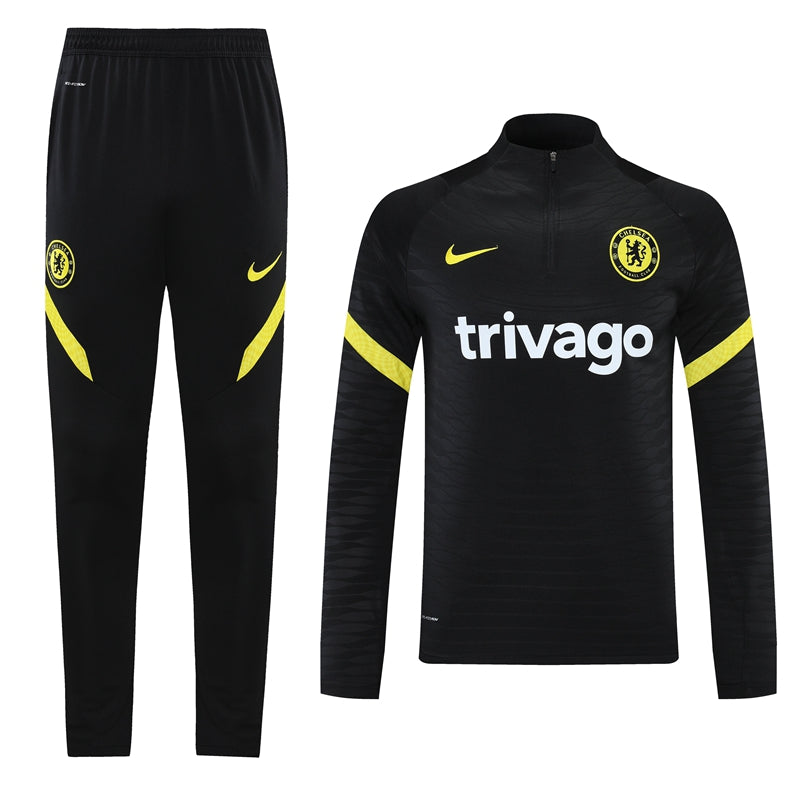 Chelsea 21/22 Half-Zip Tracksuit - Black